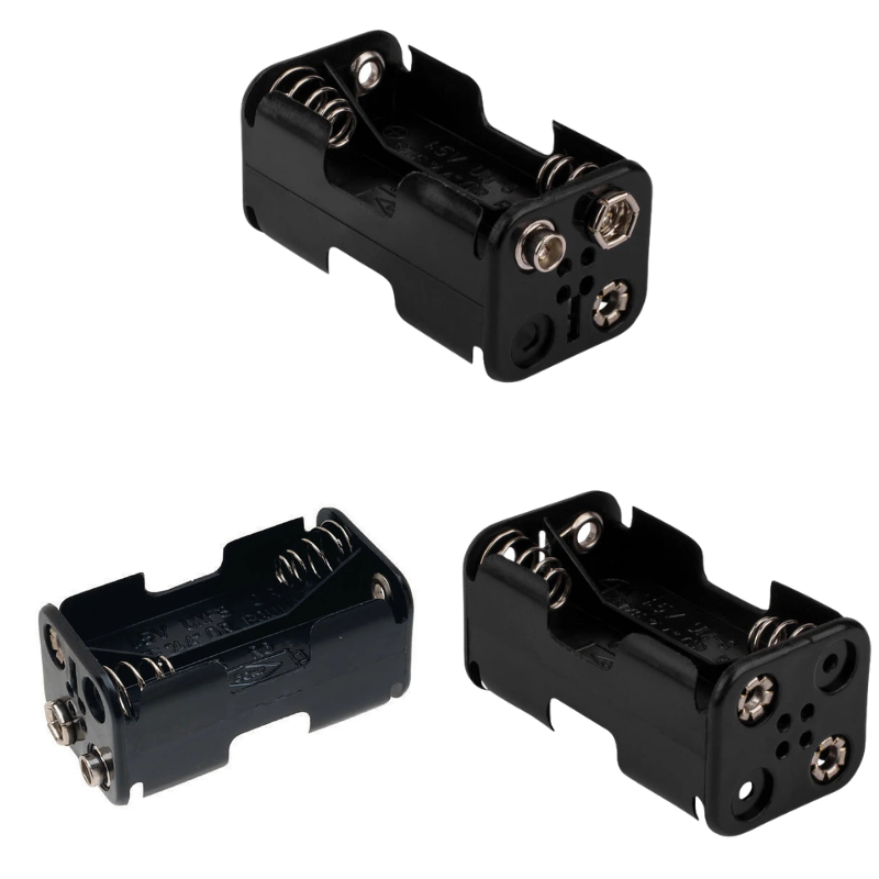 AA Cell Holder Plastic Battery Case with Standard Snap Connector