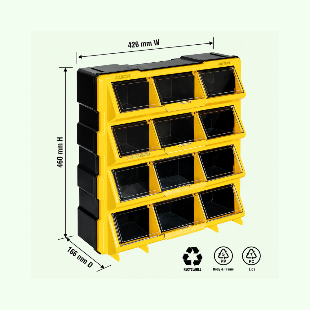Alkon Component Organizer Storage Cabinet with Drawers & Bins