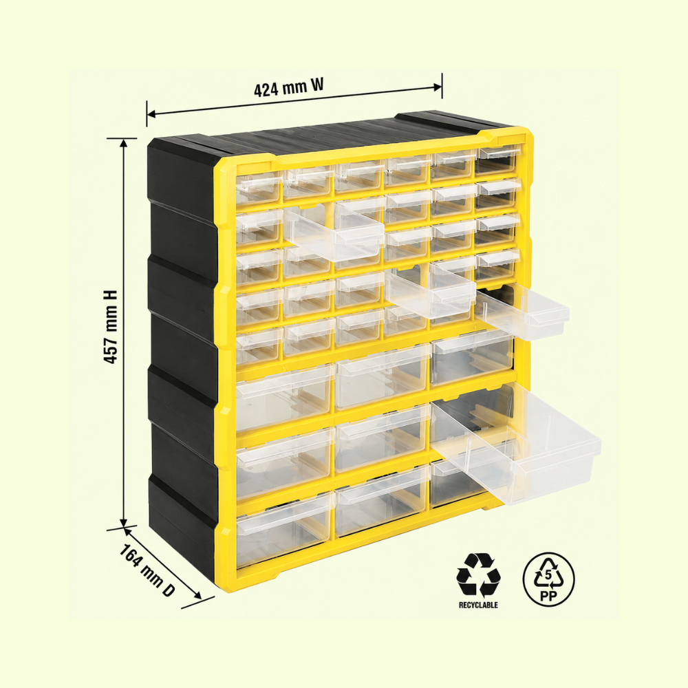 Alkon Component Organizer Storage Cabinet with Drawers & Bins