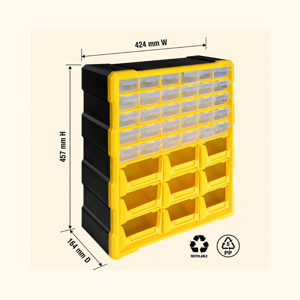 Alkon Component Organizer Storage Cabinet with Drawers & Bins