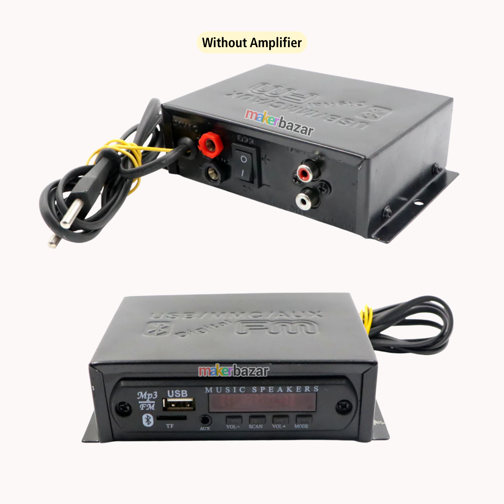 AC Enclosed Metal Body Remote Controlled Music Player with Bluetooth/FM/Aux/SD Card and USB Inputs