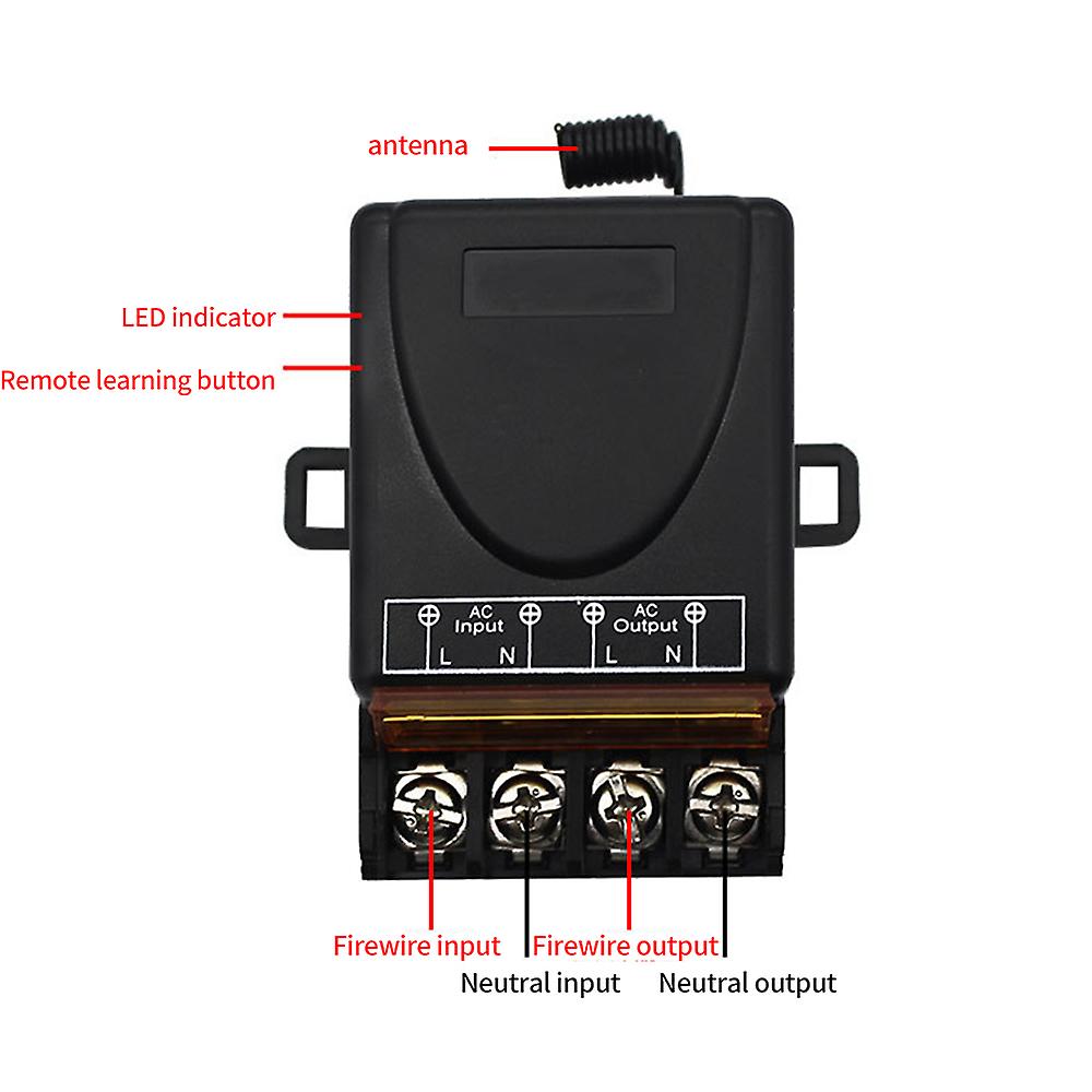 [Combo 7] 433MHz 220VAC 30A Relay Wireless RF Control Switch & 1CH 2-Buttons Remote Transmitter