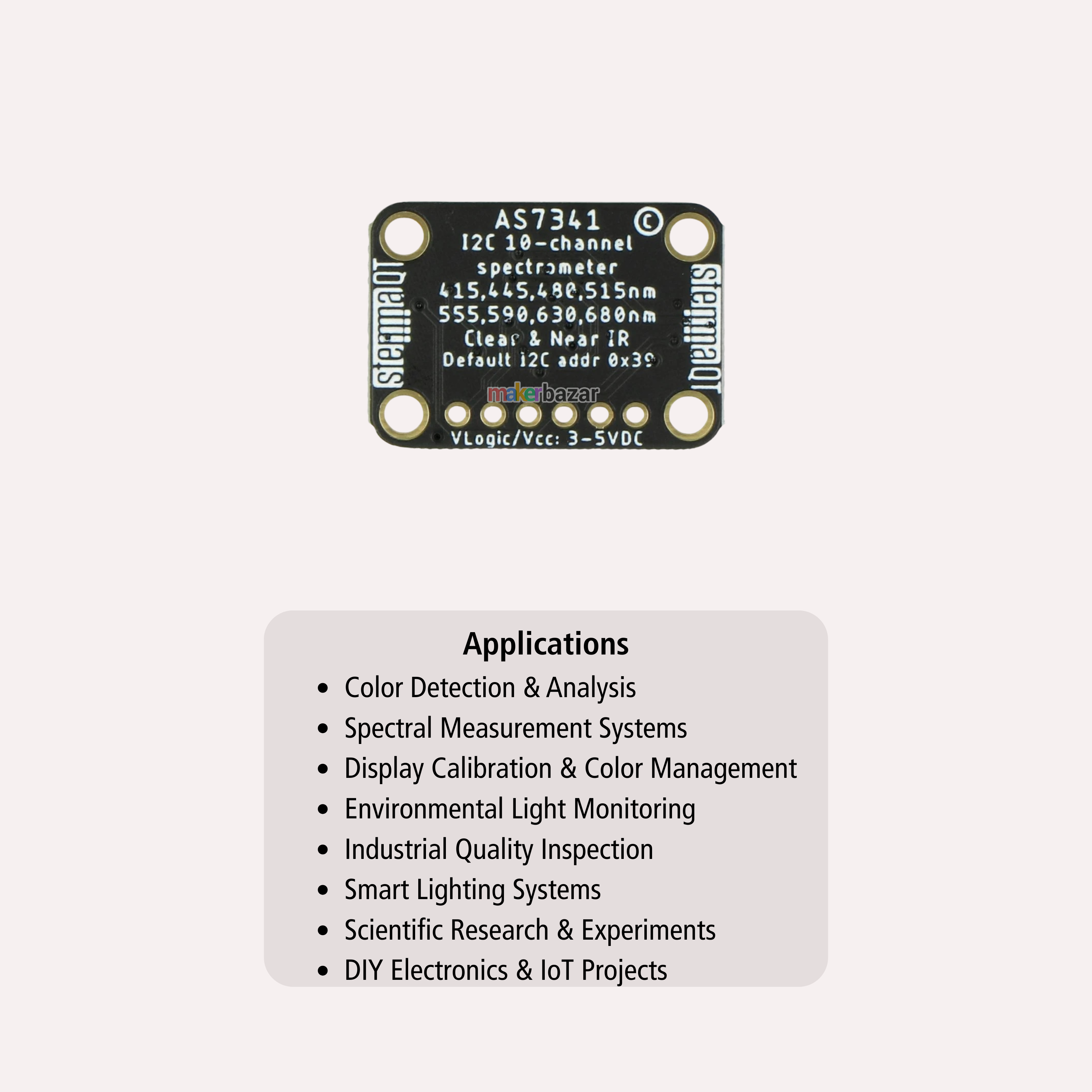 Adafruit AS7341 10-Channel Light & Color Sensor Breakout STEMMA QT/Qwiic