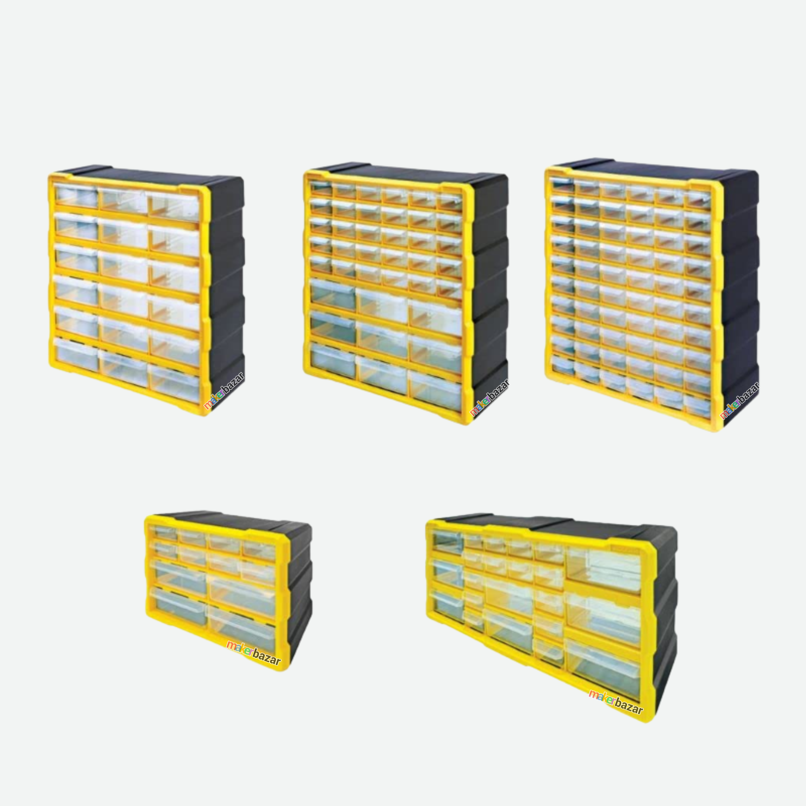 Alkon Component Organizer Storage Cabinet with Drawers & Bins