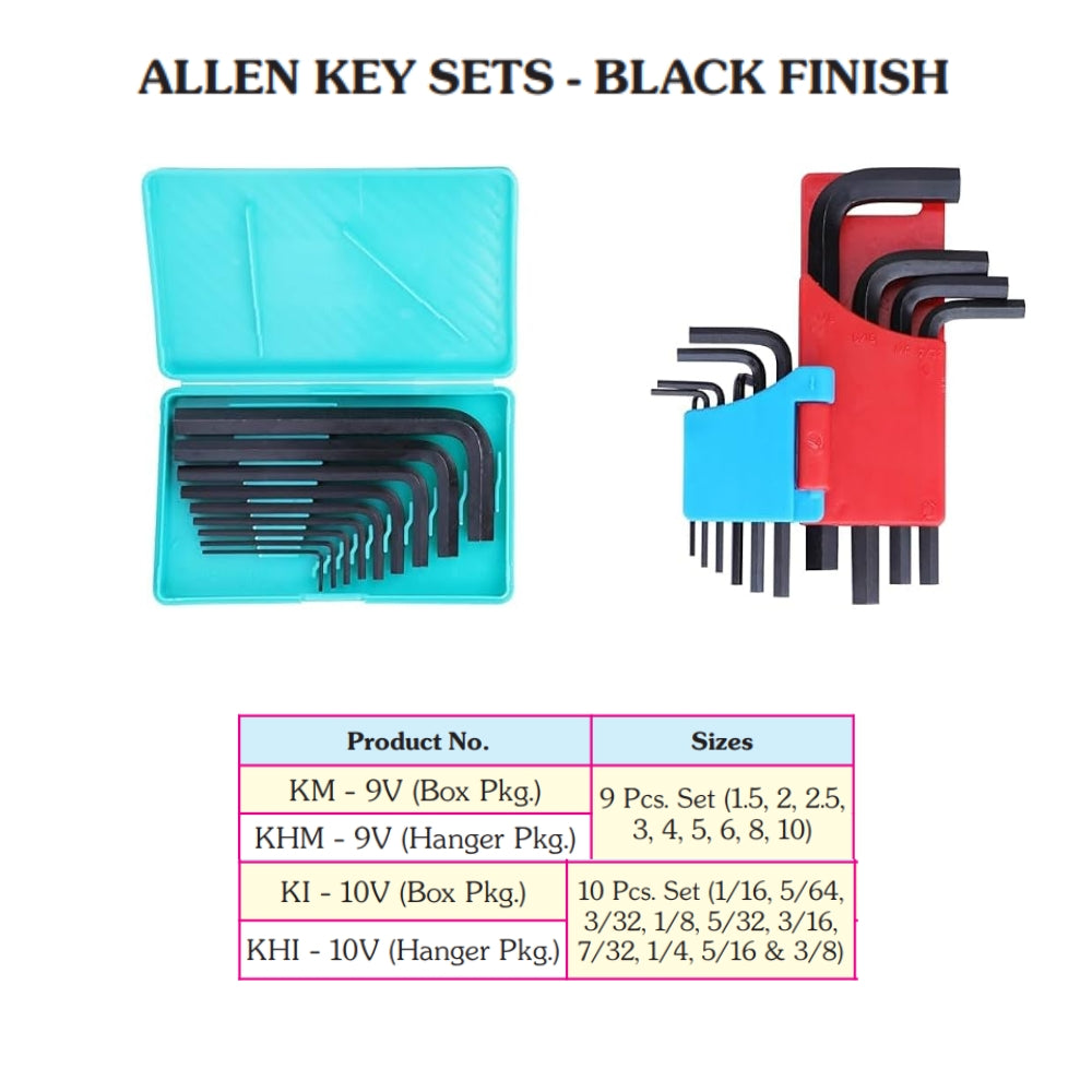 Taparia: Allen Key Set Black Finish