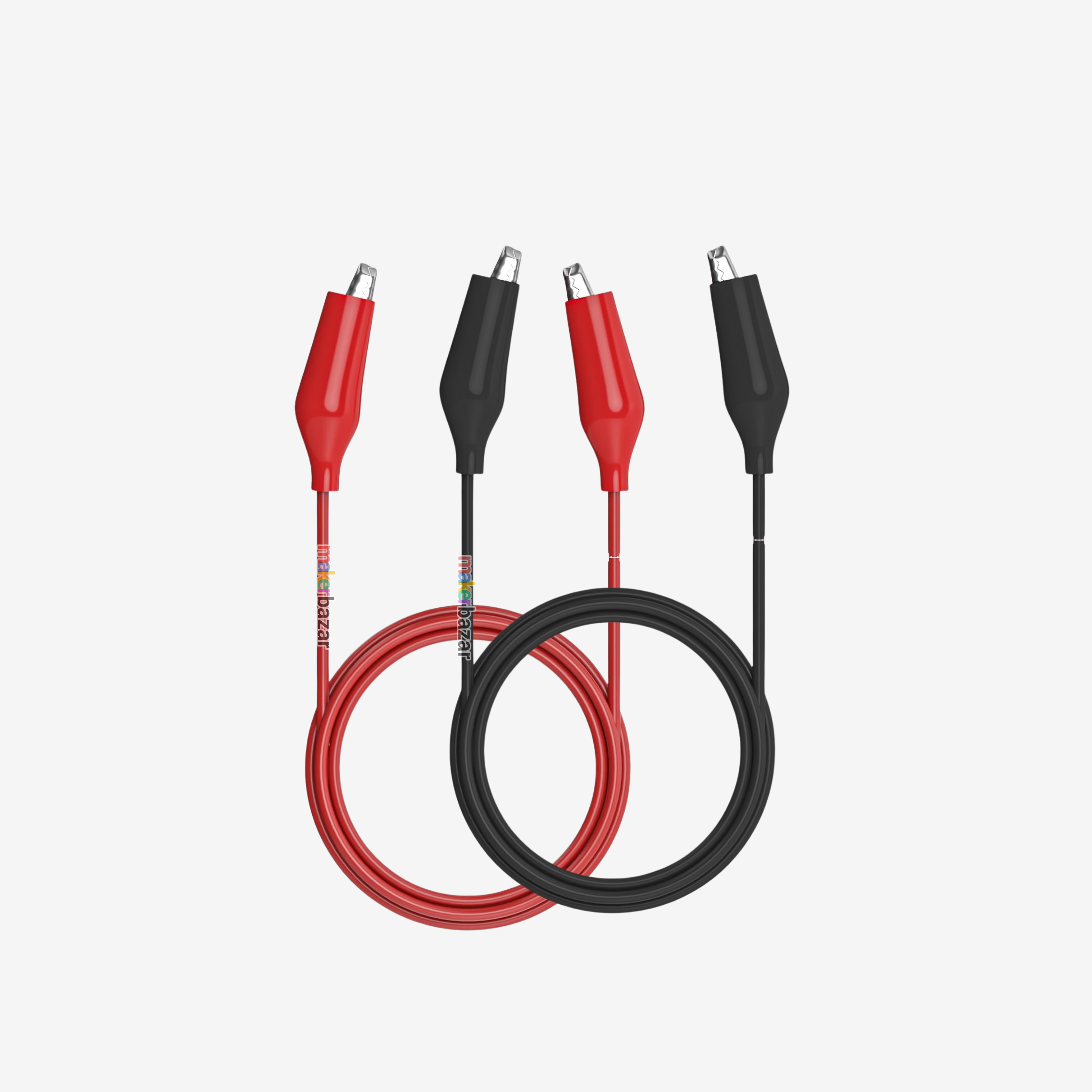 Alligator Crocodile Clips Electrical Test Lead Wire Red+Black (Pair)