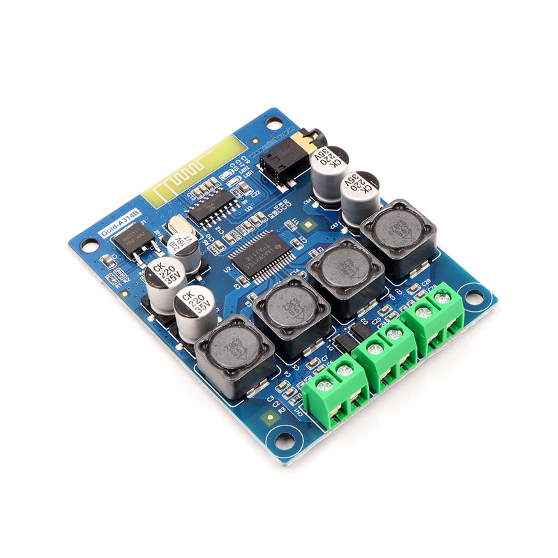 [Type 2] Gold-A314B 8-24V Dual Channel Stereo Power Digital Audio Power Amplifier Board 2*30W (With Aux + Bluetooth + Terminal Screw)