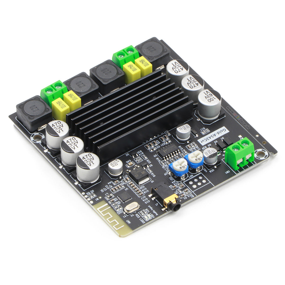 [Type 3] Gold-A543C 8-24V 2x50w Dual Channel High Power Digital Audio Power Amplifier Board  (With Aux Port + Bluetooth)