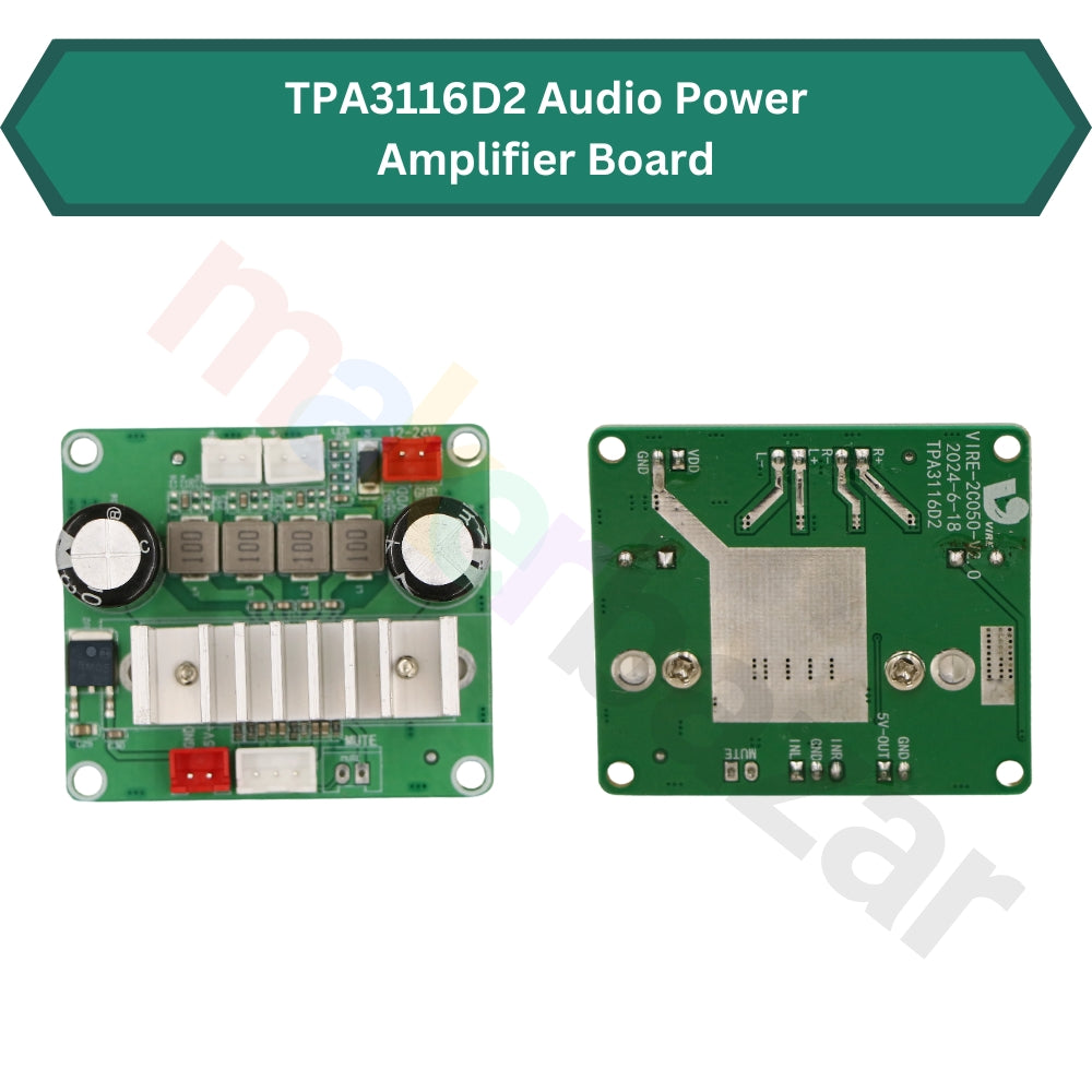 12-24VDC TPA3116D2 2x50W Audio Amplifier Module Dual Channel