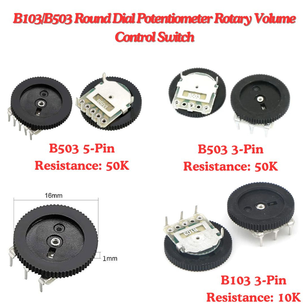 Buy 10K/50K Rotary Volume Control Switch | Makerbazar