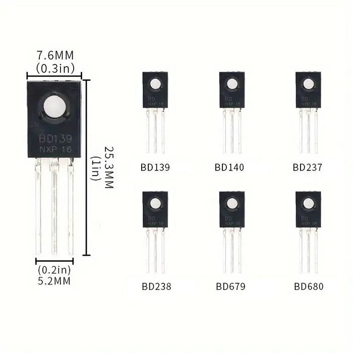 Bd681 Arduino BD Series TO-126 Transistors BD136 BD137 BD139 BD140 BD438 BD441 BD681 ...