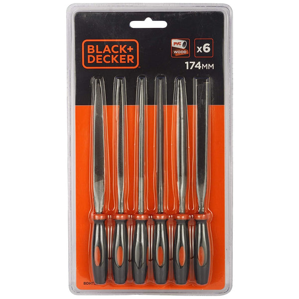 BLACK+DECKER: BDHT22148 174mm 6-Piece Steel Needle File Set