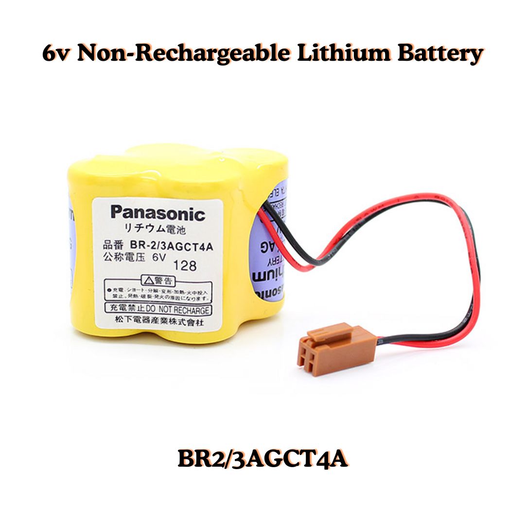 BR-AG 6-Volt Non-Rechargeable Lithium Battery with Connector