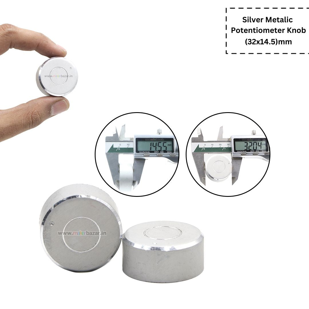 Silver Metalic Potentiometer Knob