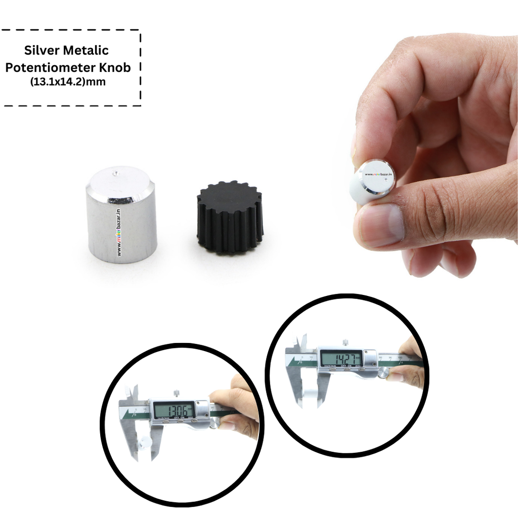 5-Pack 15mm X 15mm Aluminum Knurled Potentiometer Knobs – Choose Gold, Silver, Or Black – SENGTERBELLE