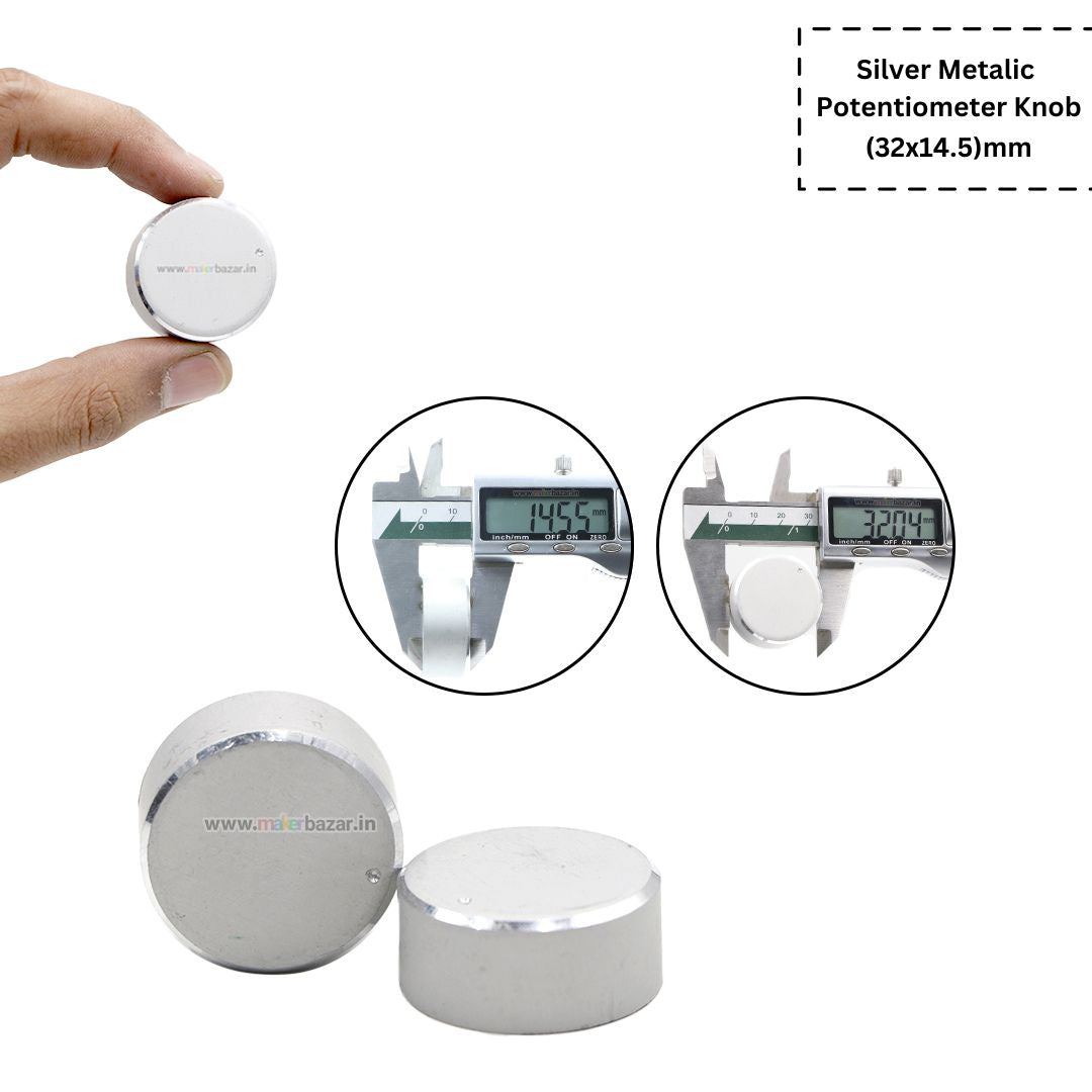 Silver Metalic Potentiometer Knob