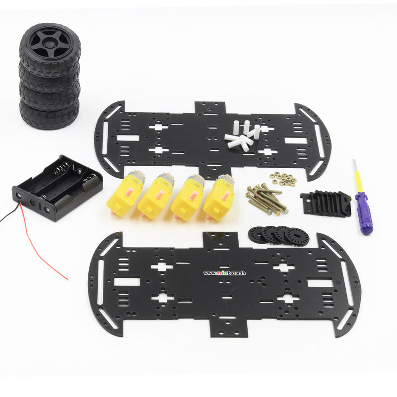[Coloured] 4WD Smart Robotic Car Four Wheel Drive Kit with Acrylic Chassis