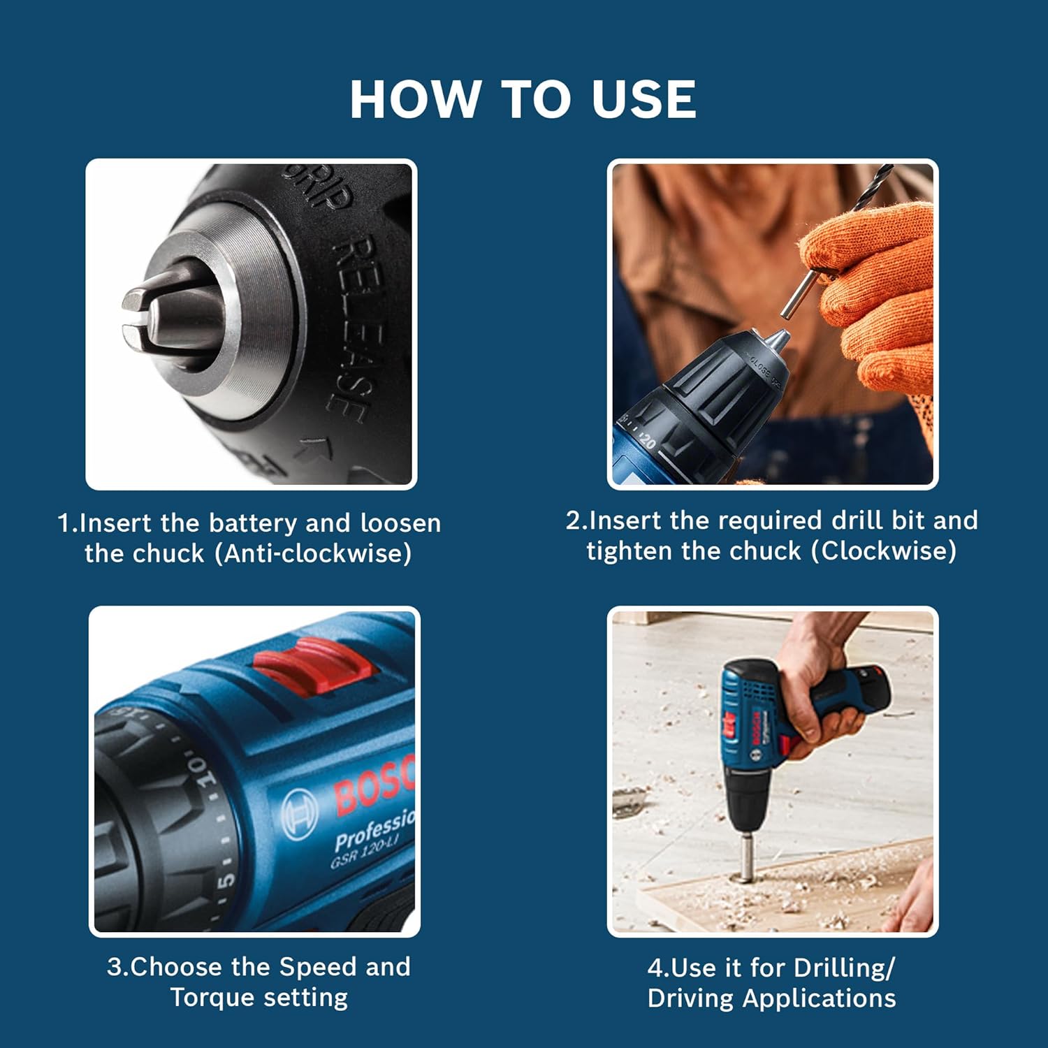 Bosch GSR 120-LI Cordless Drill Driver 12V [06019G80F1]