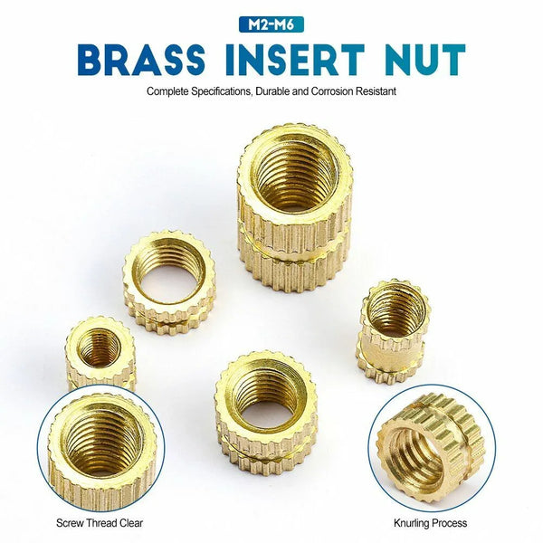 Brass Heat Set Threaded Round Female Insert Nut