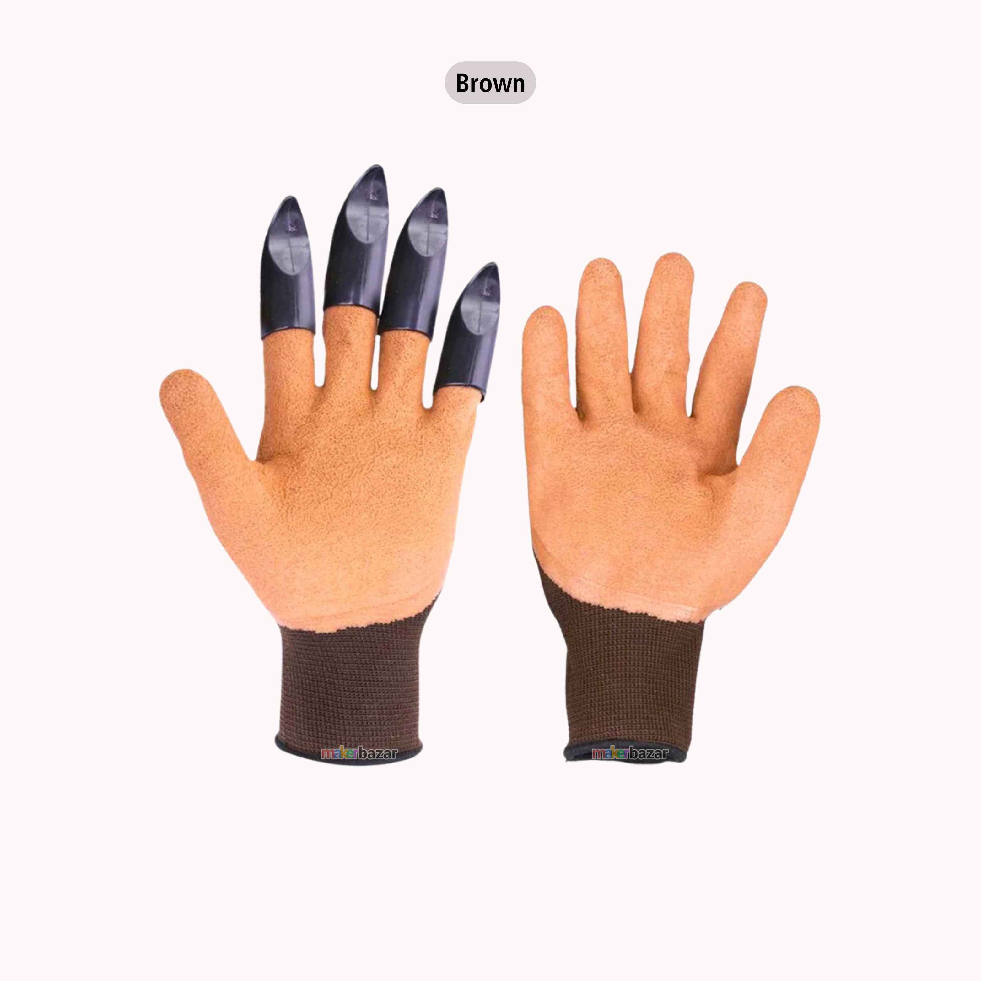 Heavy Duty Garden Farming Gloves (Pair) Washable with Right Hand Fingertips