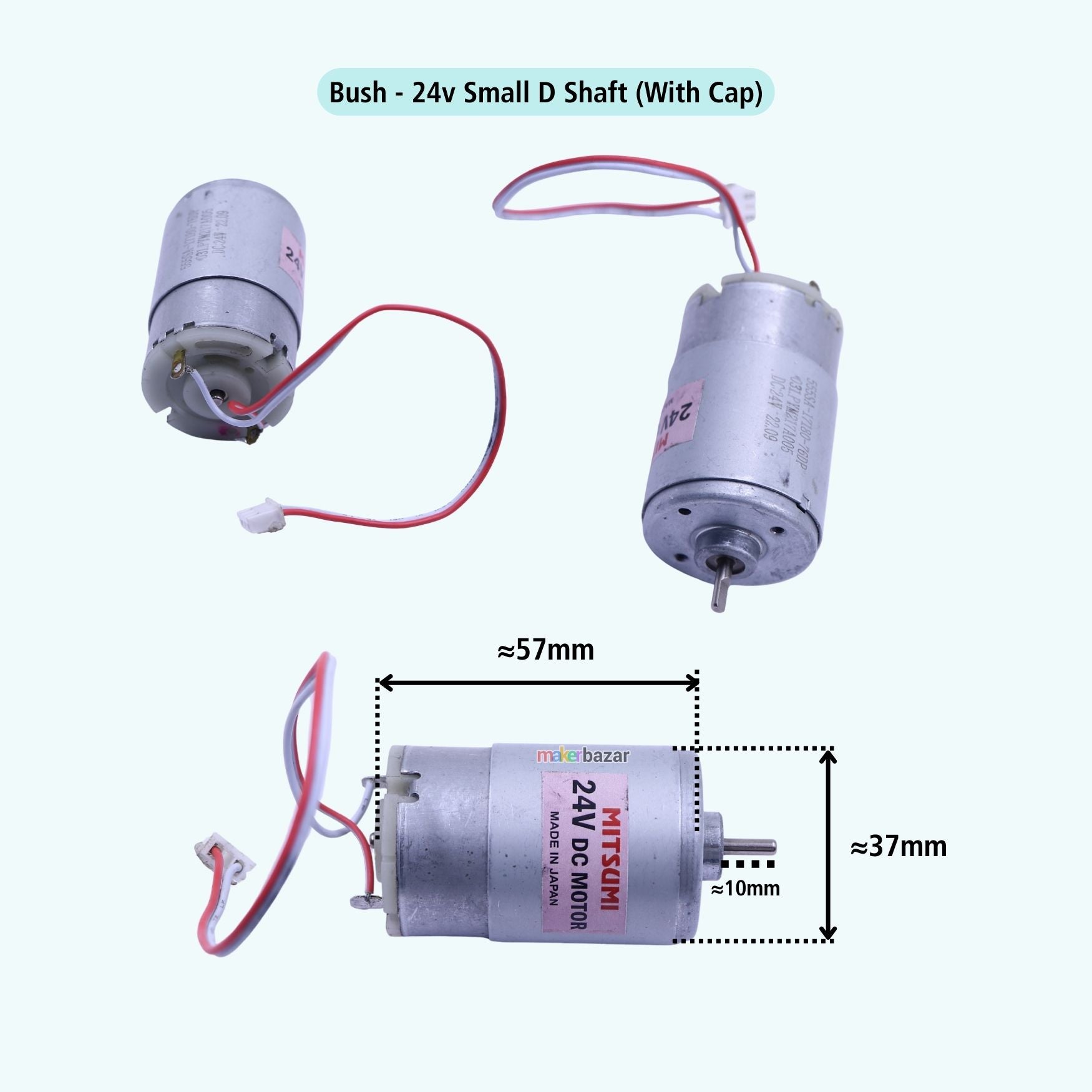 12VDC RS-555 Motor (With Cap) [Bush-Type]