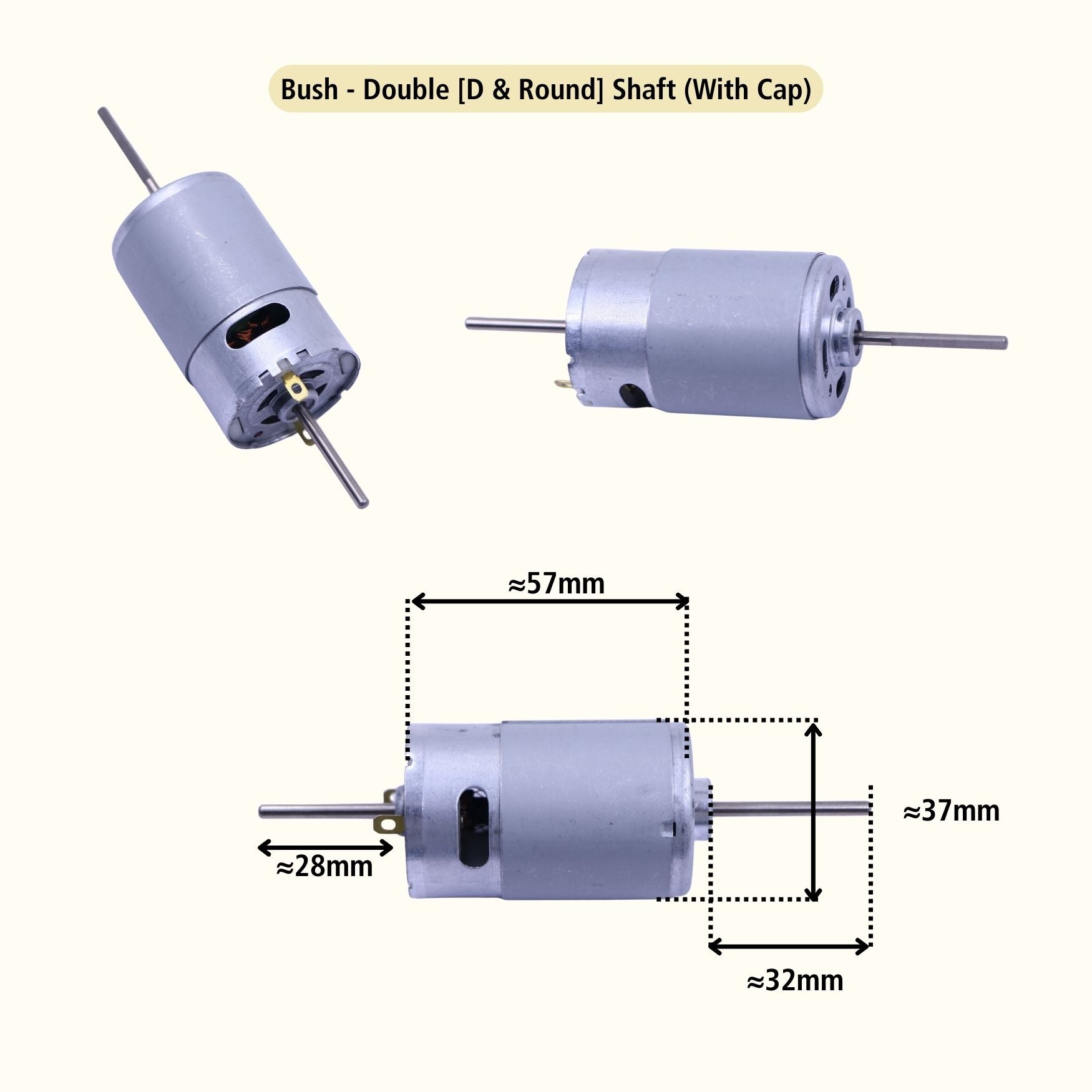 12VDC RS-555 Motor (With Cap) [Bush-Type]