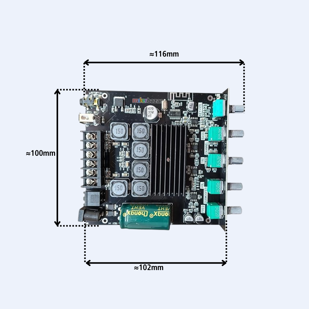 CA-TB21 2.1 Channel Bluetooth Audio Amplifier Board 2x50W + 100W