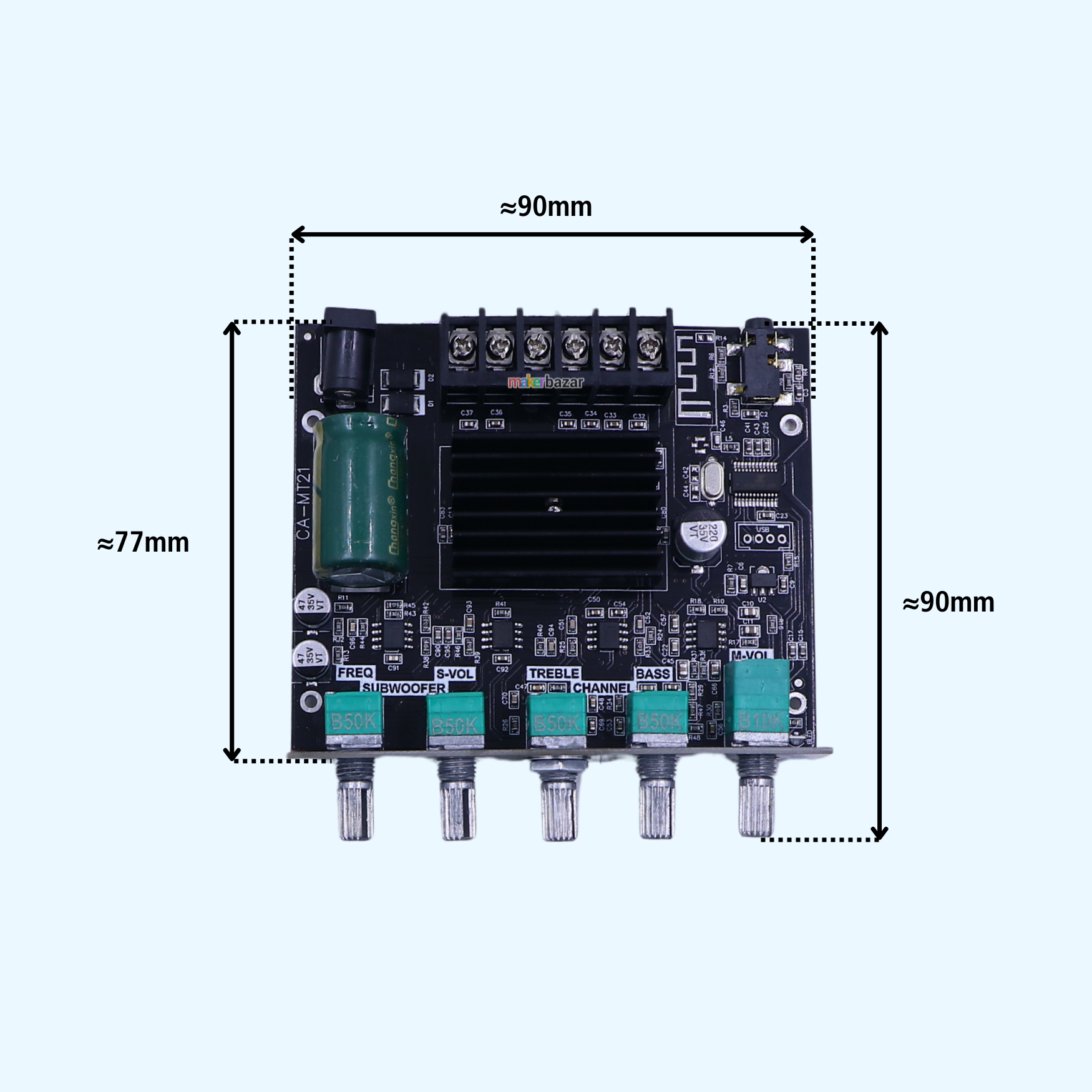 CA-MT21 BT Digital Amplifier Board 2.1 Channel Subwoofer DC12-24V