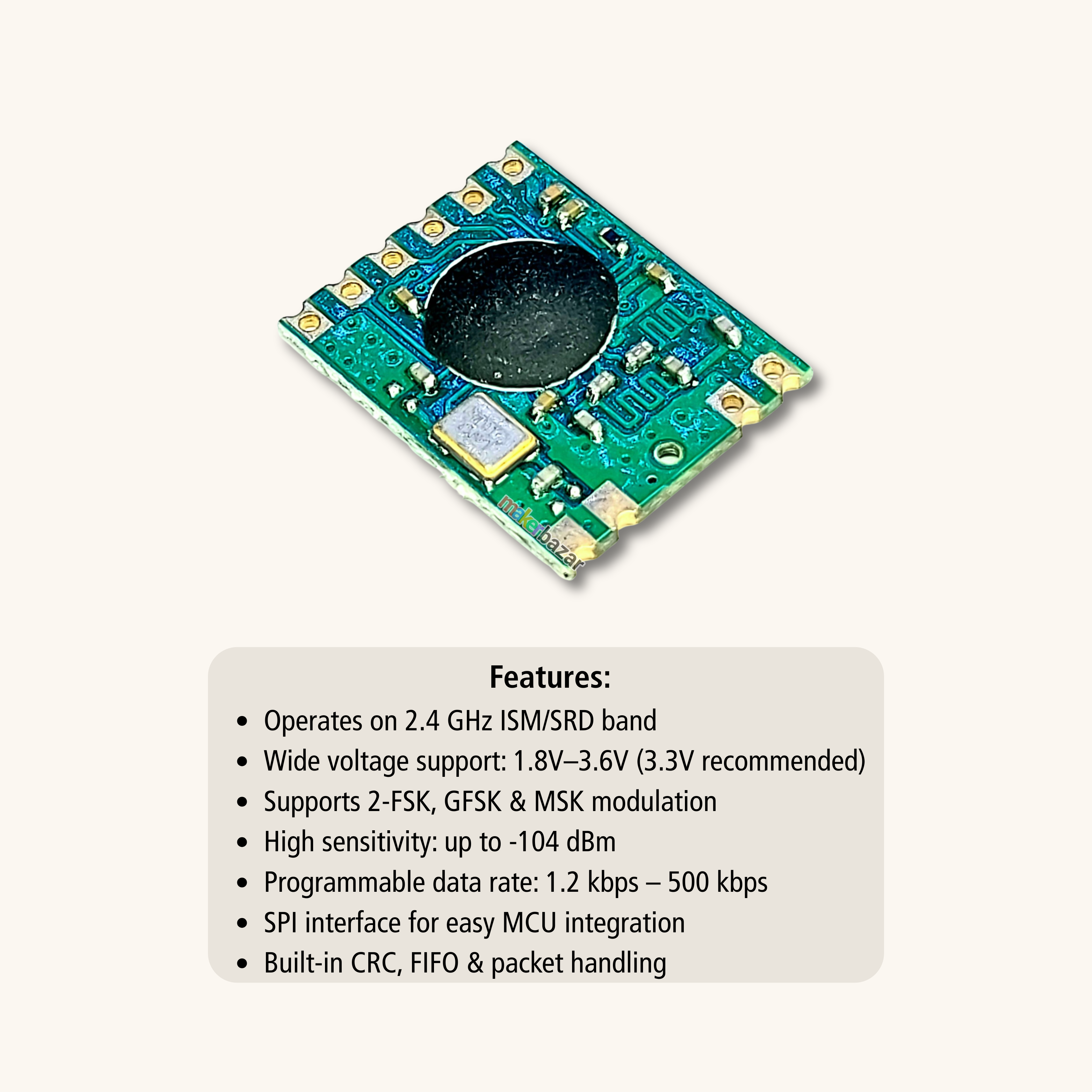 CC2500 2.4GHz Wireless RF Transceiver Module SPI 3.3V
