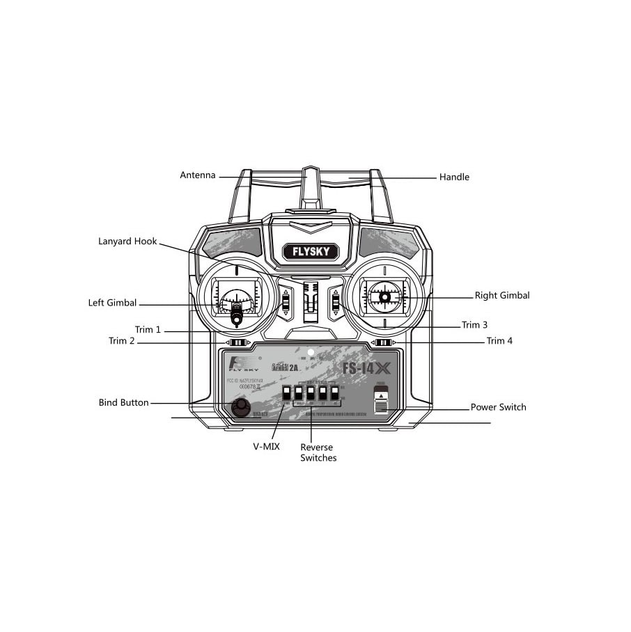 FlySky FS-i4X 2.4GHz 4CH AFHDS R/C Transmitter + FS-A6 Receiver