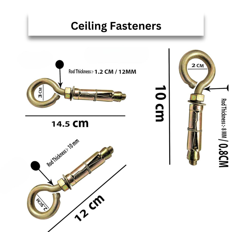 Buy Ultra-Strong 12mm Ceiling Fasteners for Secure Swing, Fan & Heavy ...