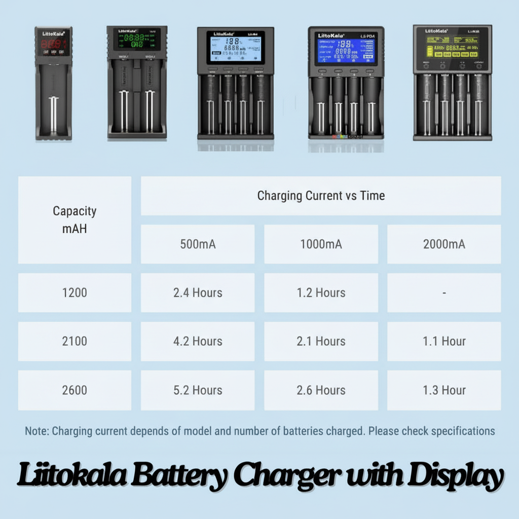 Liitokala: Smart LCD Display Fast Charge for Rechargeable Batteries