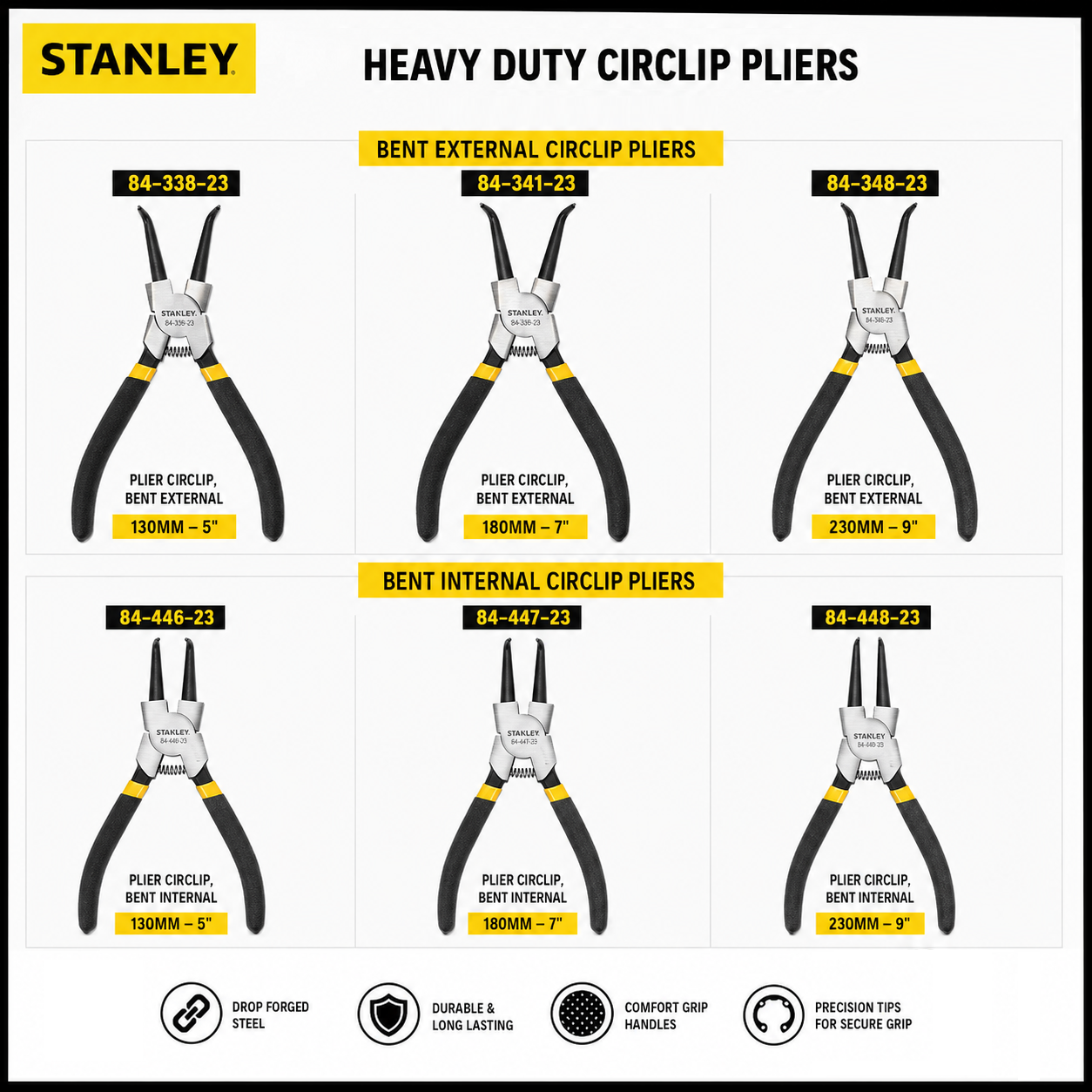 Stanley Heavy-Duty Bent Circlip Pliers