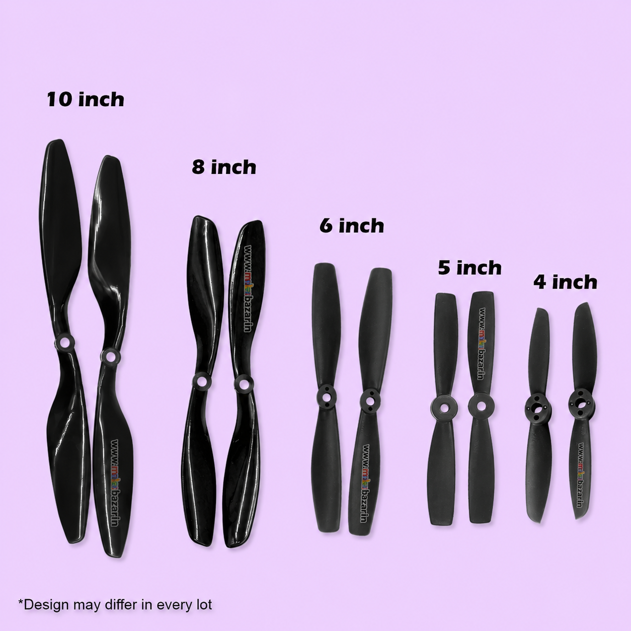 2-Blades 4.5mm Propellers For Drone/Quadcopters CW + CCW (1-Pair)
