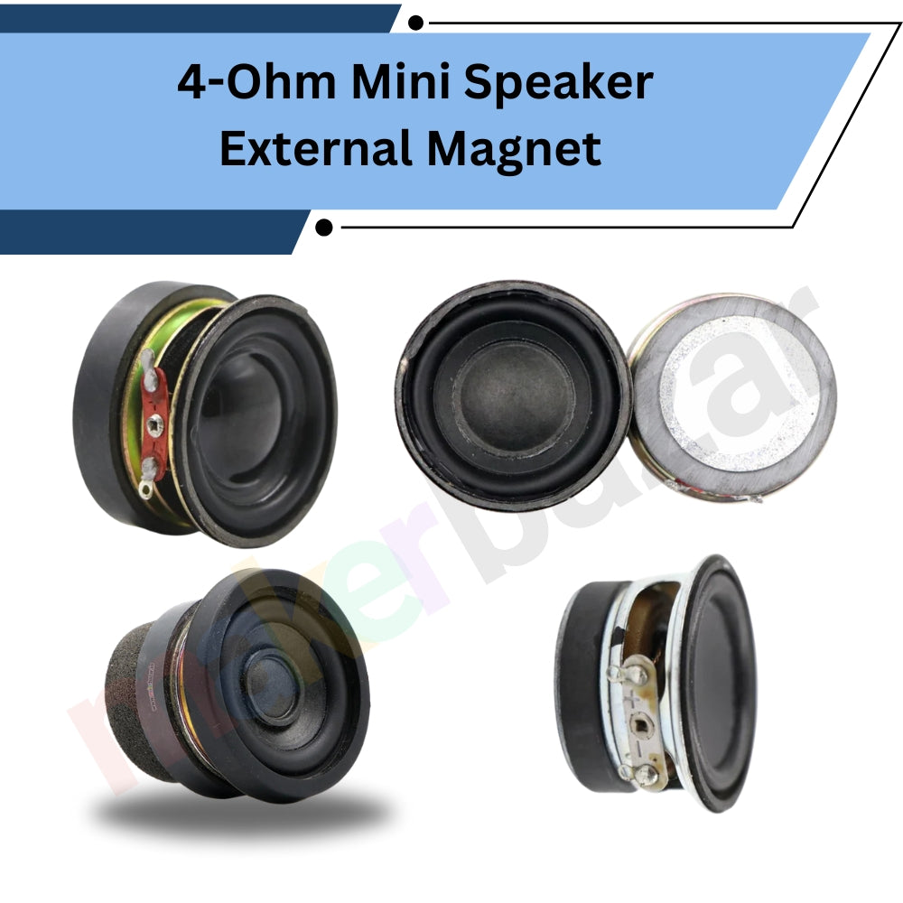 4-Ohm Mini External Magnet Speakers Metal Body