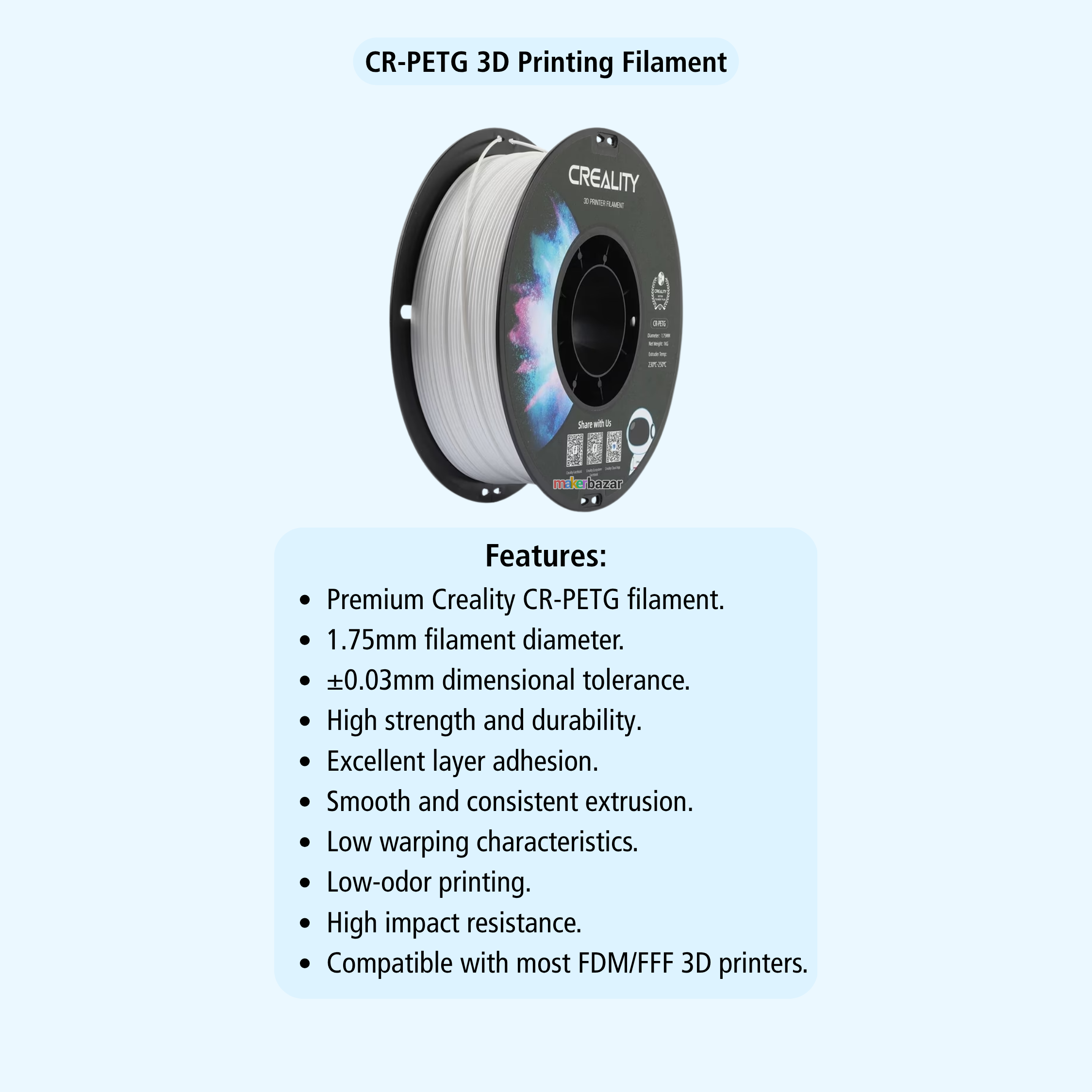 Creality CR-PETG 1.75mm 3D Printer Filament