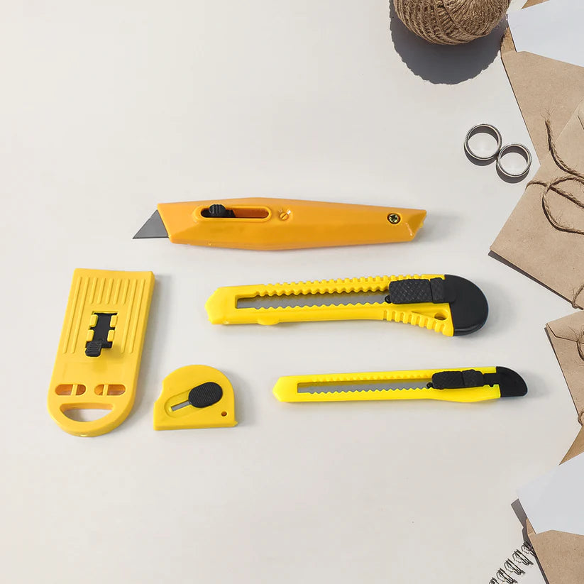 5pc Heavy-Duty Cutter Knife Set Razor Blade