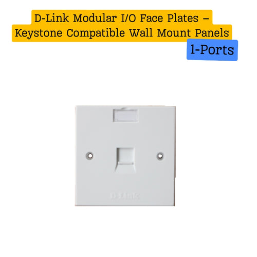 D-Link Keystone I/O Face Plates – Modular Wall Mount for RJ45/RJ11