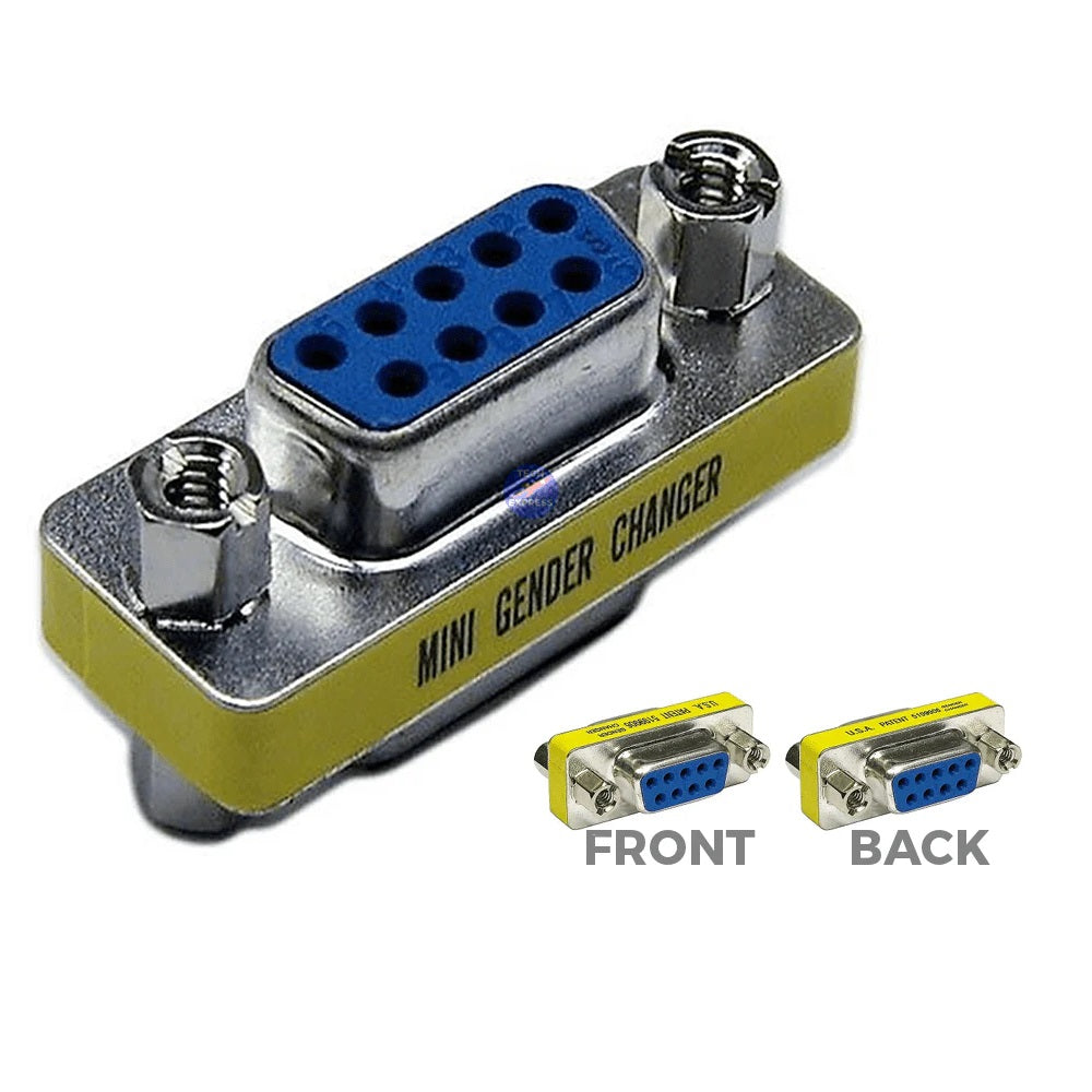 thumbnail image 2 of Uxcell DB9 VGA Gender Changer 9 Pin Male To Male 2-Row Mini Gender 2 of 14