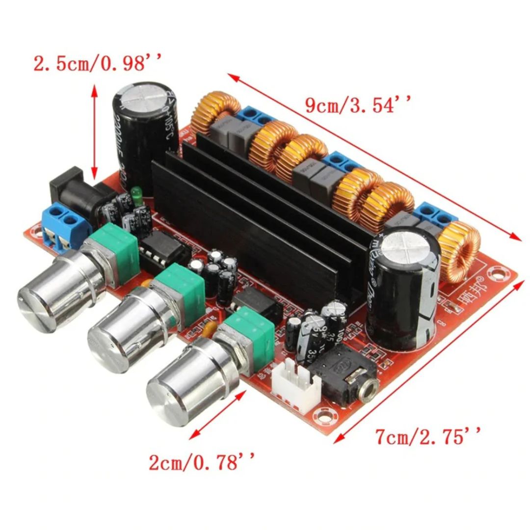 DC12-24V TPA3116D2 Amplifier Board 50WX2+100W 2.1 Channel Digital Power Amplifiers