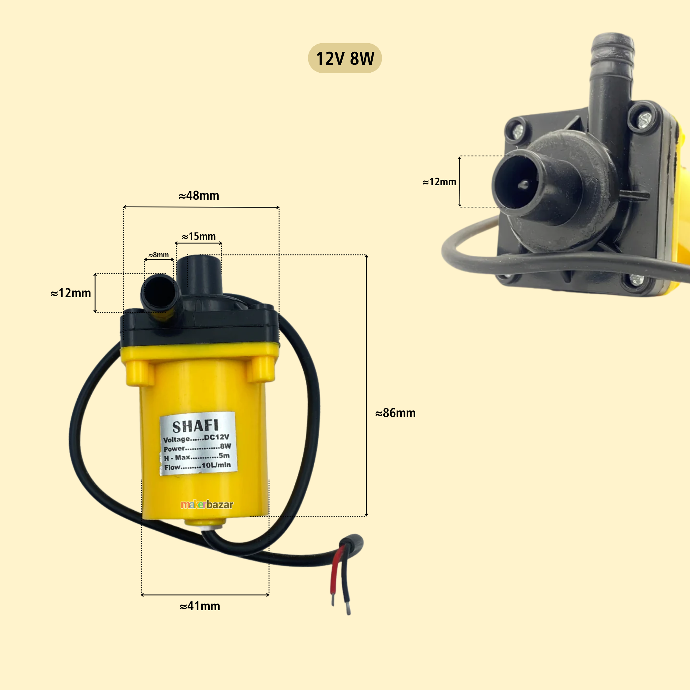 DC 12V Mini Solar Magnetic Water Pump
