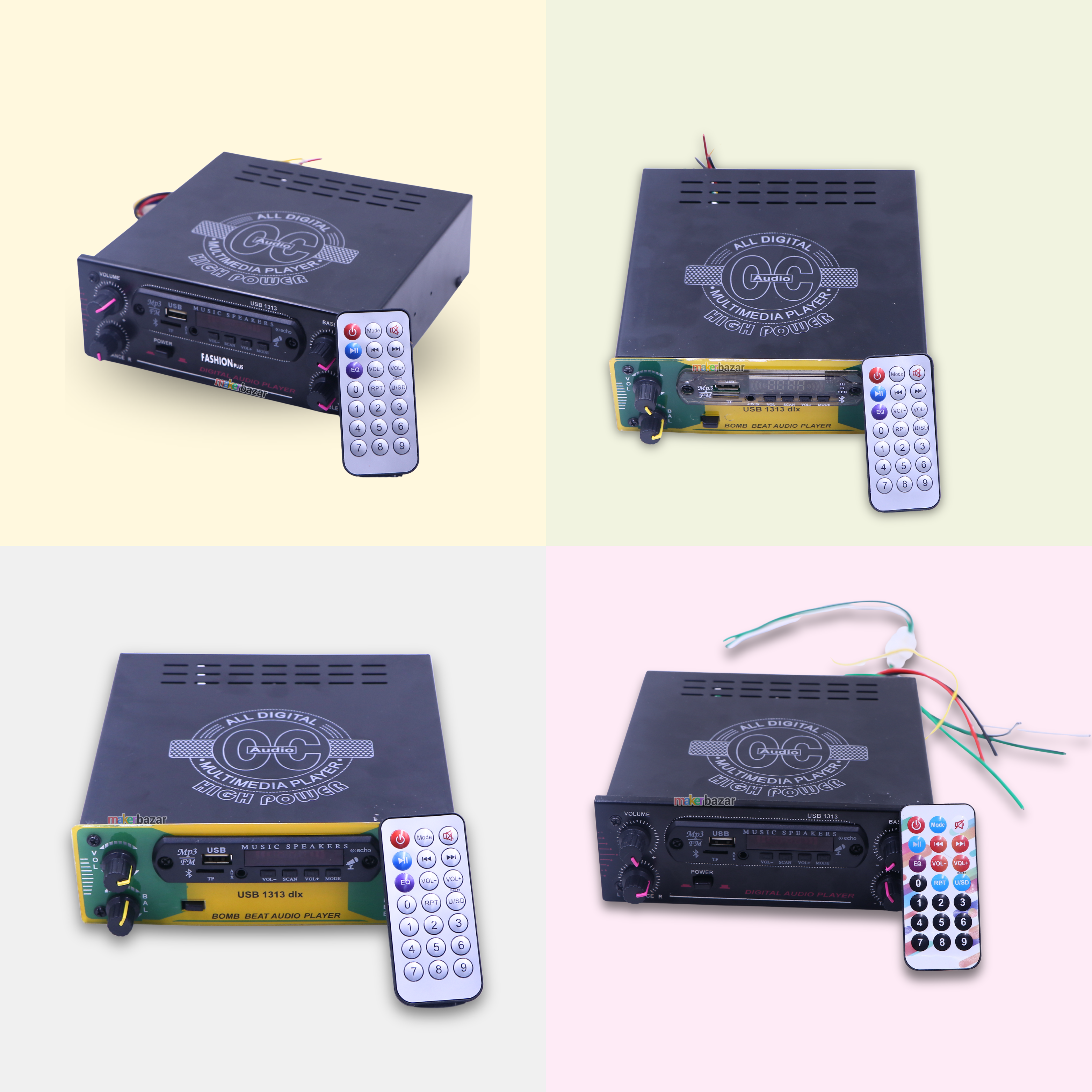 DC Enclosed Metal Body Bluetooth Music Player with Remote (FM/AUX/USB/SD)