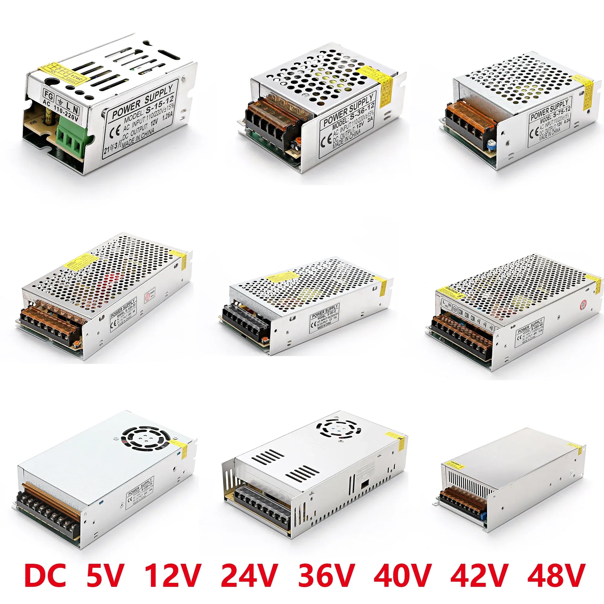 48Volt DC Switch Mode Power Supply (SMPS) Rectangular Metal Casing