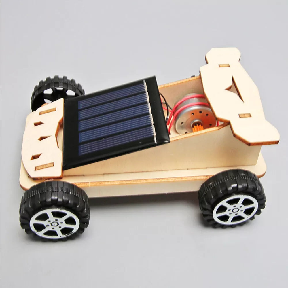 Wooden DIY Solar Panel Car Learning Toy Science Kit