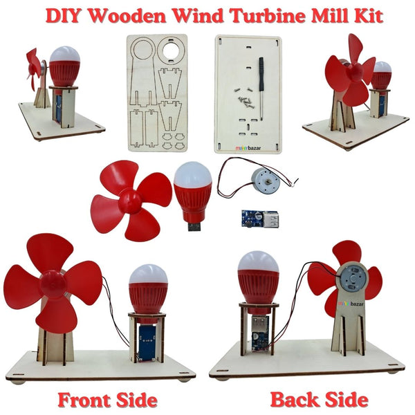 Mini Vertical Axis Wind Turbine Generator Hydraulic DIY Kit Micro Motor Toy Project
