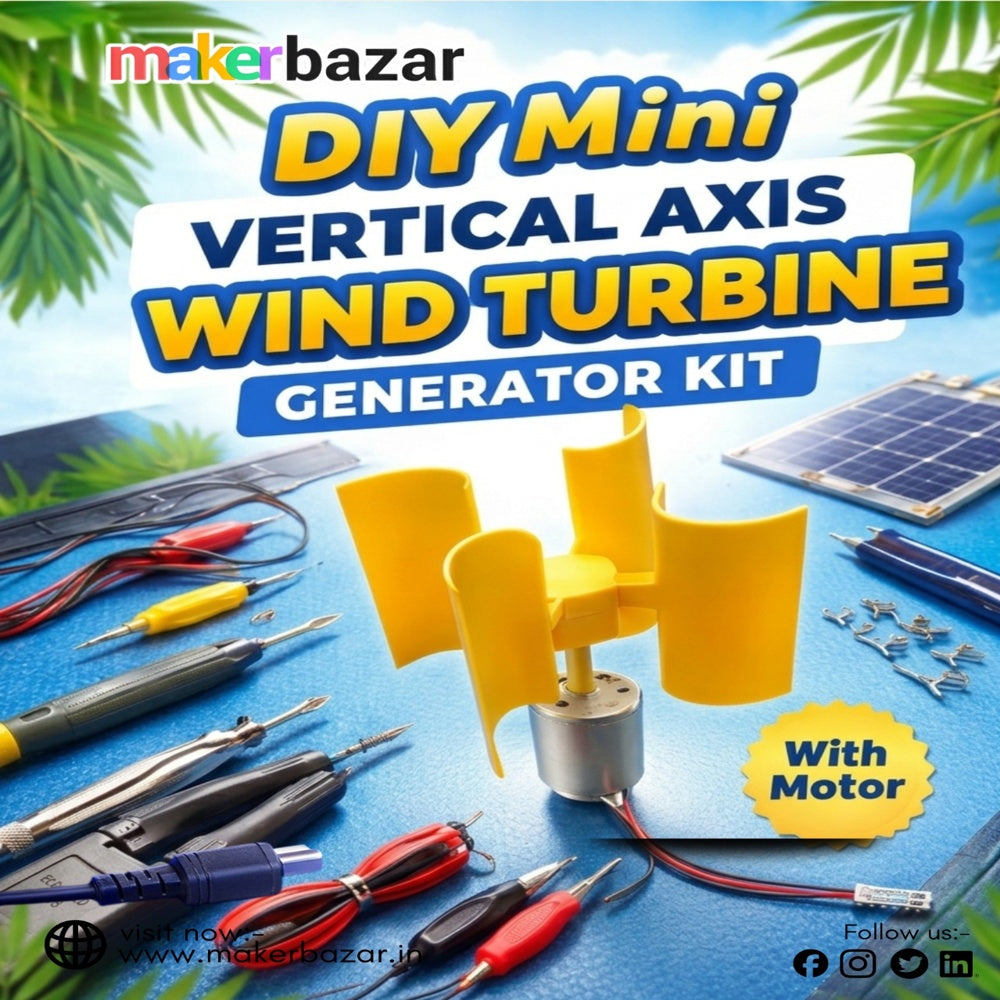 DIY Mini Vertical Axis Wind Turbine Generator Kit with Motor