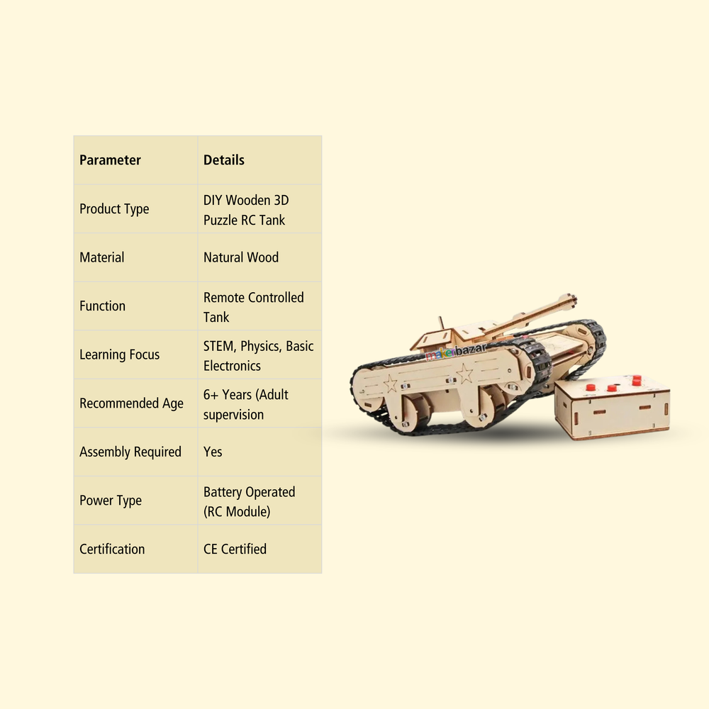DIY Wooden RC Tank STEM Science Assembly Kit