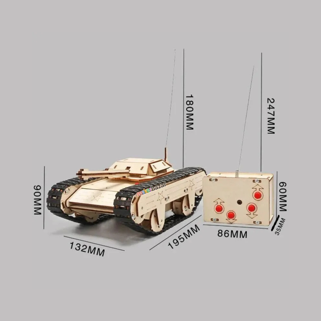 DIY Wooden RC Tank STEM Science Assembly Kit