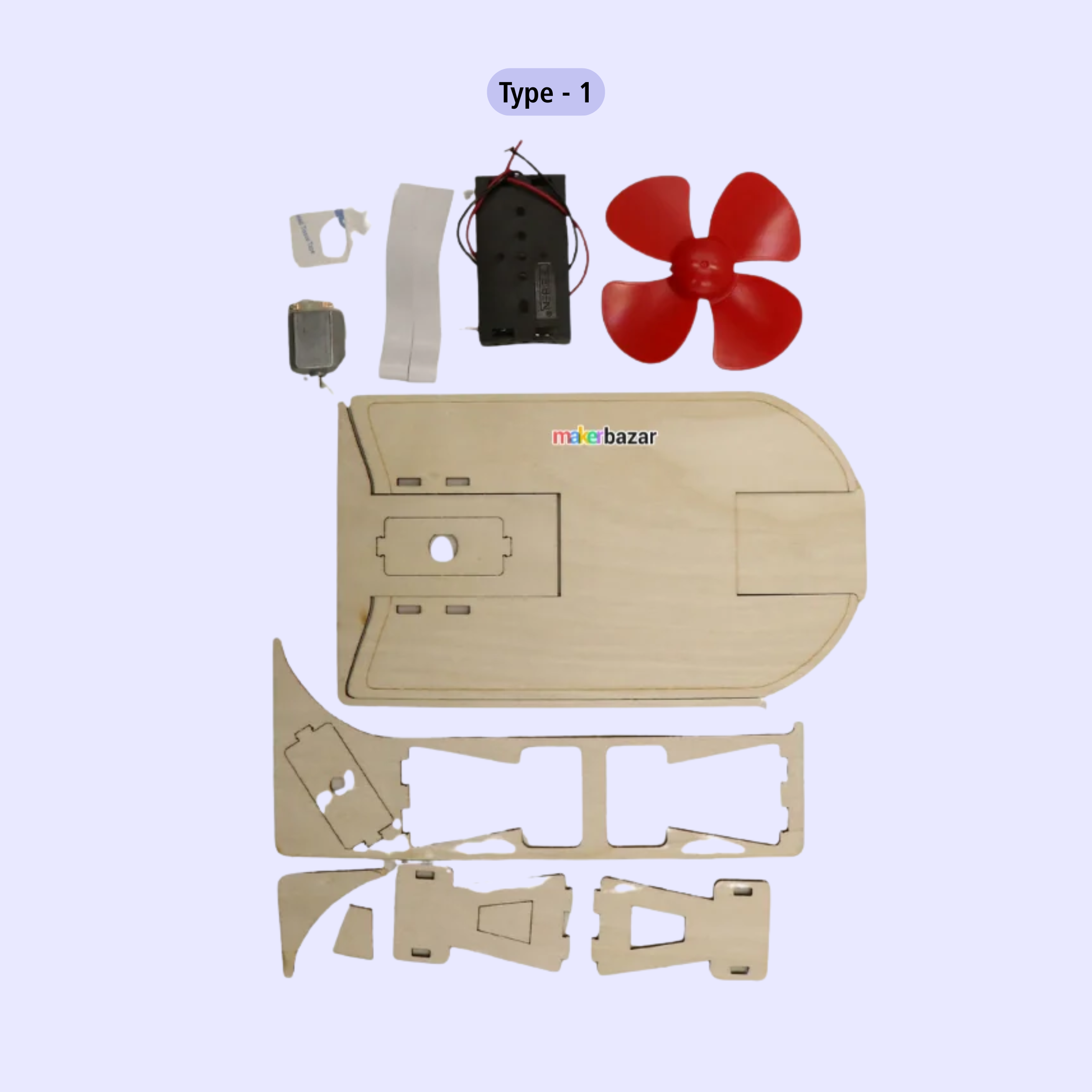 DIY Wooden Hovercraft Electric Wind Power Boat STEM Learning Kit