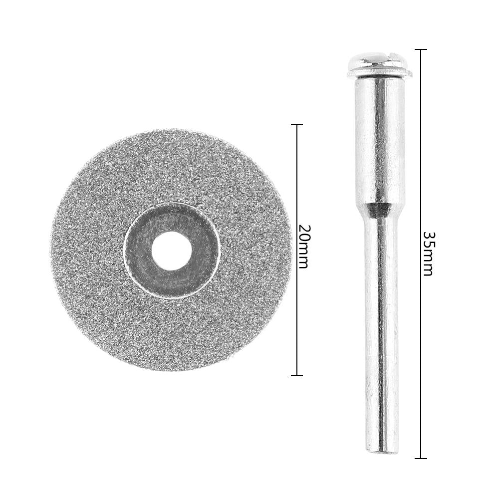 10pcs Diamond Cutting Discs Saw Blade with 2pcs 3mm Diameter Fixed Rod for Cutting Glass Metal